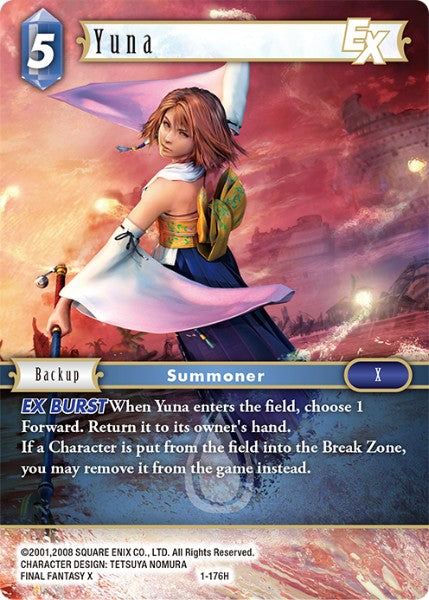 (176) Final Fantasy TCG Opus I Single: Yuna (1-176) Holo Hero