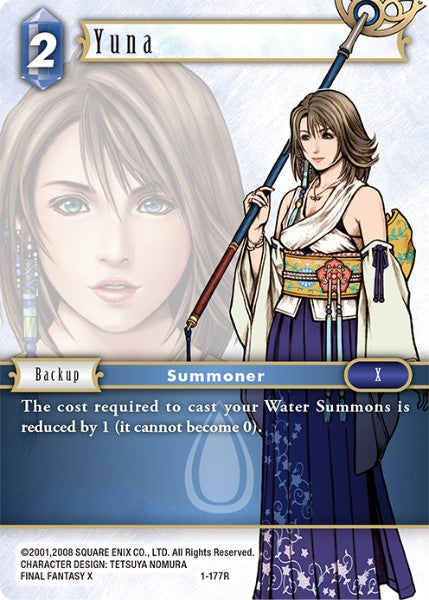 (177) Final Fantasy TCG Opus I Single: Yuna (1-177) Holo Rare