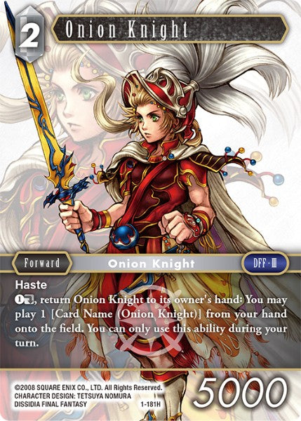 (181) Final Fantasy TCG Opus I Single: Onion Knight (1-181) Holo Hero