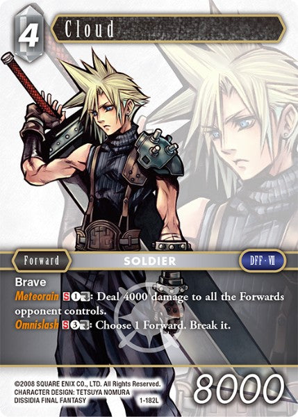 (182) Final Fantasy TCG Opus I Single: Cloud (1-182) Holo Legend