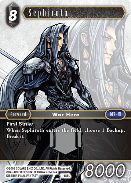 (186) Final Fantasy TCG Opus I Single: Sephiroth (1-186) Holo Legend