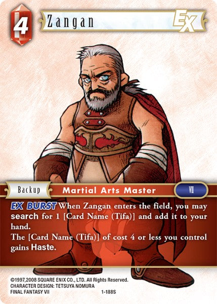 (188) Final Fantasy TCG Opus I Single: Zangan (1-188) Holo Starter