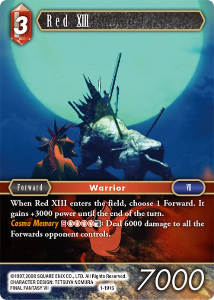 (191) Final Fantasy TCG Opus I Single: Red XIII (1-191) Holo Starter