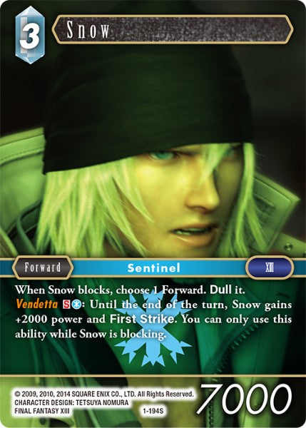 (194) Final Fantasy TCG Opus I Single: Snow (1-194) Holo Starter