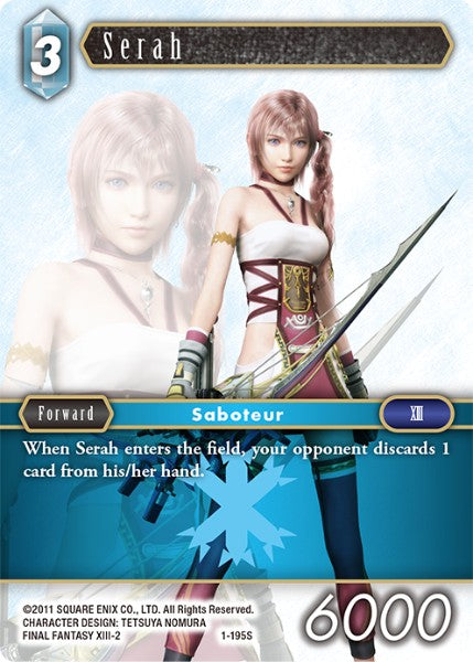 (195) Final Fantasy TCG Opus I Single: Serah (1-195) Holo Starter