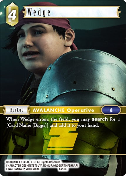 (203) Final Fantasy TCG Opus I Single: Wedge (1-203) Holo Starter