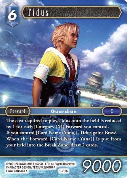 (213) Final Fantasy TCG Opus I Single: Tidus (1-213) Holo Starter
