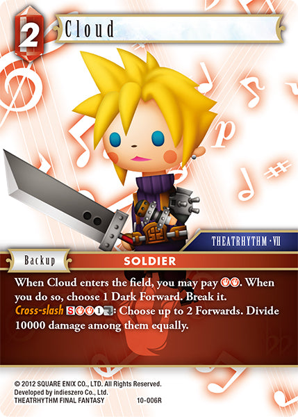 (006) Final Fantasy TCG Opus X: Ancient Champions Single: Cloud (10-006) Holo Rare