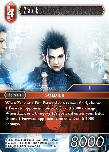 (007) Final Fantasy TCG Opus X: Ancient Champions Single: Zack (10-007)  Hero