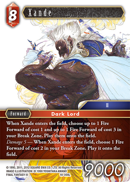 (008) Final Fantasy TCG Opus X: Ancient Champions Single: Xande (10-008) Holo Legend
