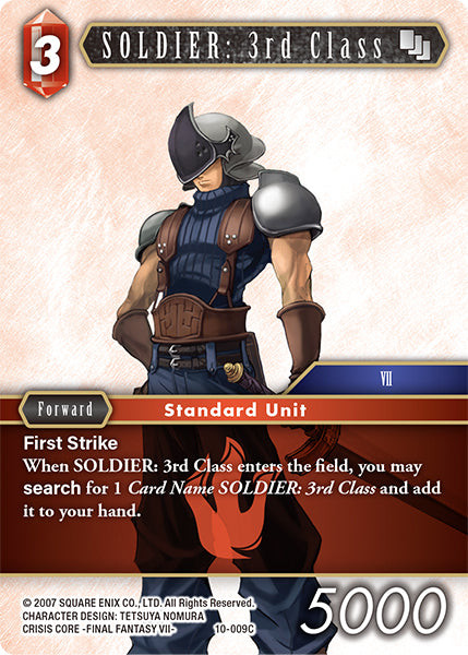 (009) Final Fantasy TCG Opus X: Ancient Champions Single: SOLDIER: 3rd Class (10-009) Holo Common