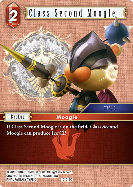 (016) Final Fantasy TCG Opus X: Ancient Champions Single: Class Second Moogle (10-016) Holo Common