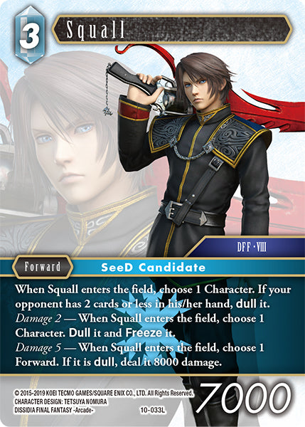 (033) Final Fantasy TCG Opus X: Ancient Champions Single: Squall (10-033) Holo Legend