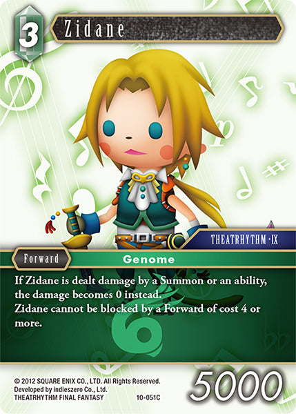 (051) Final Fantasy TCG Opus X: Ancient Champions Single: Zidane (10-051)  Common