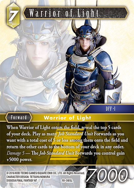 (065) Final Fantasy TCG Opus X: Ancient Champions Single: Warrior of Light (10-065) Holo Legend