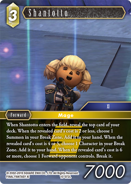 (072) Final Fantasy TCG Opus X: Ancient Champions Single: Shantotto (10-072) Holo Legend