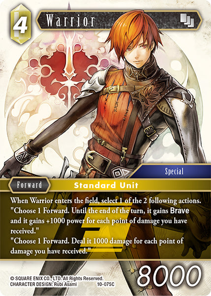 (075) Final Fantasy TCG Opus X: Ancient Champions Single: Warrior (10-075) (V.1) Holo Common