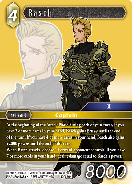 (080) Final Fantasy TCG Opus X: Ancient Champions Single: Basch (10-080)  Hero