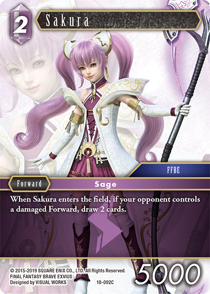 (092) Final Fantasy TCG Opus X: Ancient Champions Single: Sakura (10-092) Holo Common