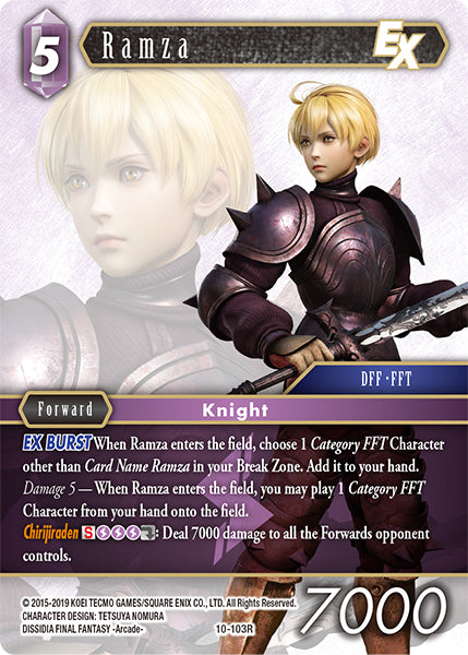 (103) Final Fantasy TCG Opus X: Ancient Champions Single: Ramza (10-103) Holo Rare