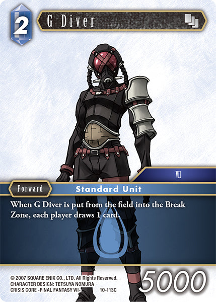 (113) Final Fantasy TCG Opus X: Ancient Champions Single: G Diver (10-113)  Common