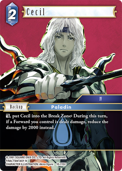 (115) Final Fantasy TCG Opus X: Ancient Champions Single: Cecil (10-115) (V.1)  Common
