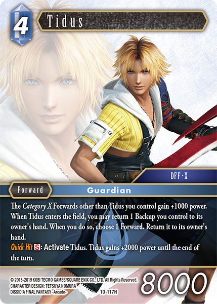 (117) Final Fantasy TCG Opus X: Ancient Champions Single: Tidus (10-117) Holo Hero