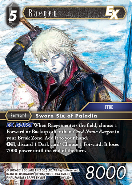 (130) Final Fantasy TCG Opus X: Ancient Champions Single: Raegen (10-130) Holo Hero