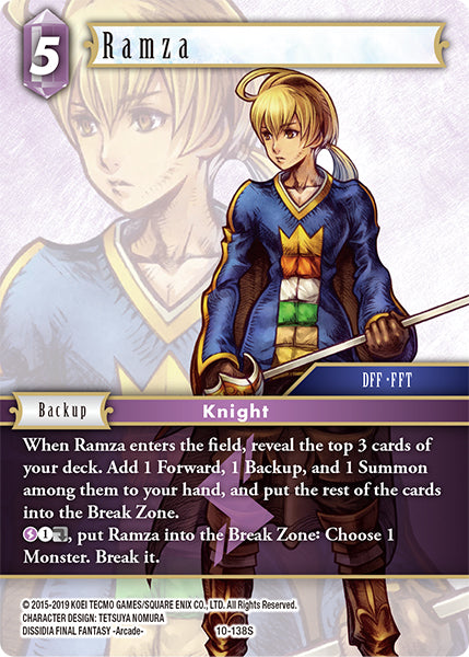(138) Final Fantasy TCG Opus X: Ancient Champions Single: Ramza (10-138) Holo Starter