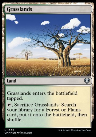 (1002) Magic The Gathering Commander Masters: Extras Single: Grasslands  Uncommon