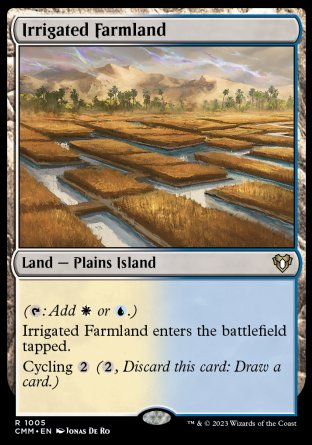 (1005) Magic The Gathering Commander Masters: Extras Single: Irrigated Farmland  Rare