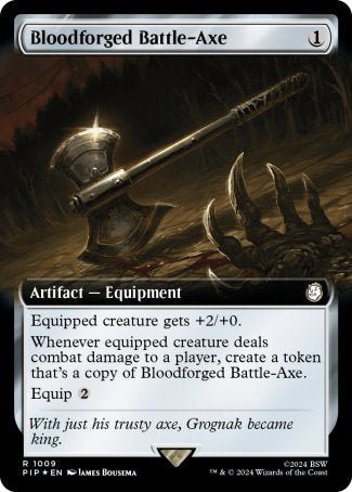(1009) Magic The Gathering Universes Beyond: Fallout: Extras Single: Bloodforged Battle-Axe (V.3)  Holo Rare
