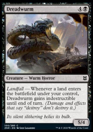 (100/280) Magic The Gathering Zendikar Rising Single: Dreadwurm  Common