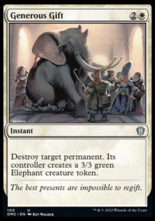 (100) Magic The Gathering Commander: Dominaria United Single: Generous Gift  Uncommon