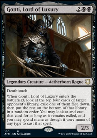 (100) Magic The Gathering Commander: Adventures in the Forgotten Realms Single: Gonti, Lord of Luxury  Rare