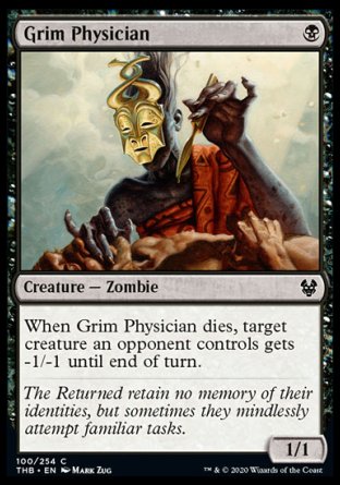 (100/254) Magic The Gathering Theros Beyond Death Single: Grim Physician Holo Common