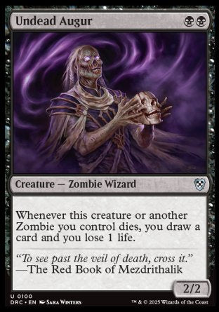 (100) Magic The Gathering Commander: Aetherdrift Single: Undead Augur  Uncommon