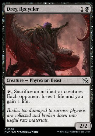 (100) Magic The Gathering March of the Machine Single: Dreg Recycler Holo Common