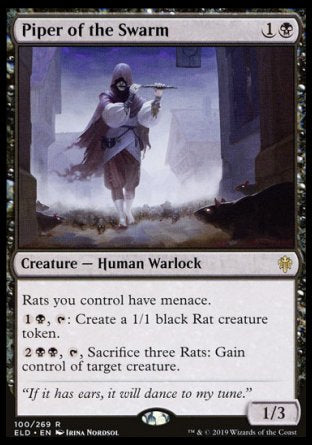 (100/269) Magic The Gathering Throne of Eldraine Single: Piper of the Swarm  Rare