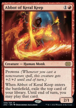 (100) Magic The Gathering Double Masters 2022 Single: Abbot of Keral Keep Holo Rare
