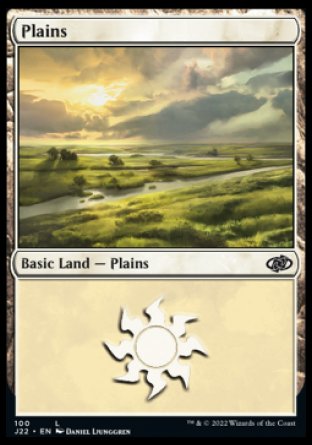 (100) Magic The Gathering Jumpstart 2022 Single: Plains (V.3)  Land