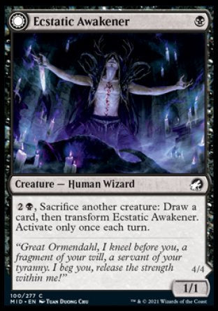 (100) Magic The Gathering Innistrad: Midnight Hunt Single: Ecstatic Awakener // Awoken Demon Holo Common