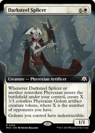 (100) Magic The Gathering Commander: March of the Machine: Extras Single: Darksteel Splicer  Rare