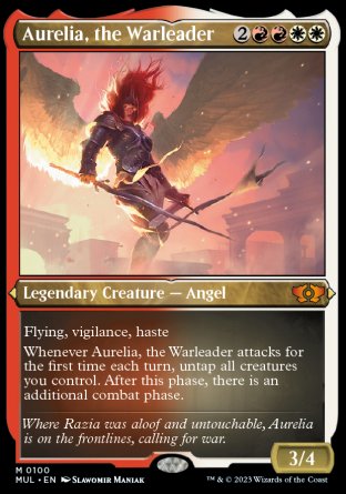 (100) Magic The Gathering Multiverse Legends Single: Aurelia, the Warleader (V.2) Holo Mythic