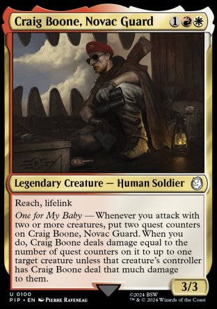 (100) Magic The Gathering Universes Beyond: Fallout Single: Craig Boone, Novac Guard  Uncommon