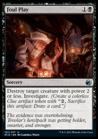 (101) Magic The Gathering Innistrad: Midnight Hunt Single: Foul Play Holo Uncommon