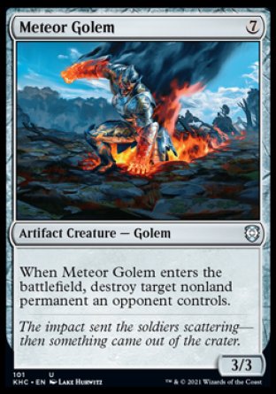 (101) Magic The Gathering Commander: Kaldheim Single: Meteor Golem  Uncommon