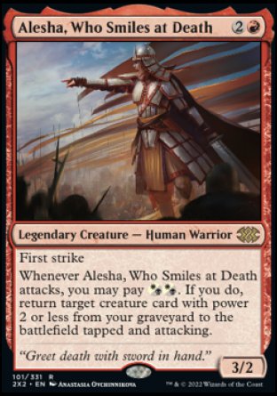 (101) Magic The Gathering Double Masters 2022 Single: Alesha, Who Smiles at Death  Rare