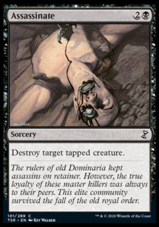 (101/289) Magic The Gathering Time Spiral Remastered Single: Assassinate Holo Common
