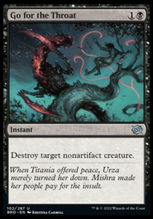 (102) Magic The Gathering The Brothers' War Single: Go for the Throat Holo Uncommon